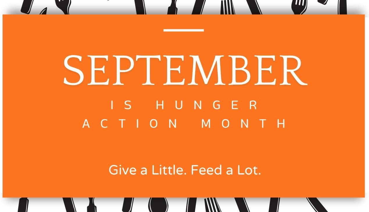 Orange banner that says September is Hunger Action Month
