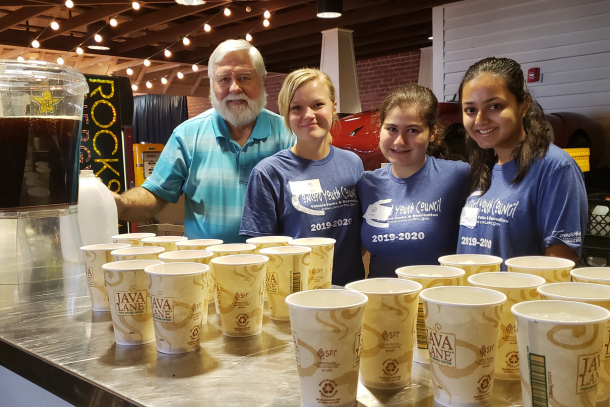 Jerry Clark volunteering at the CMOW Soup Sampling