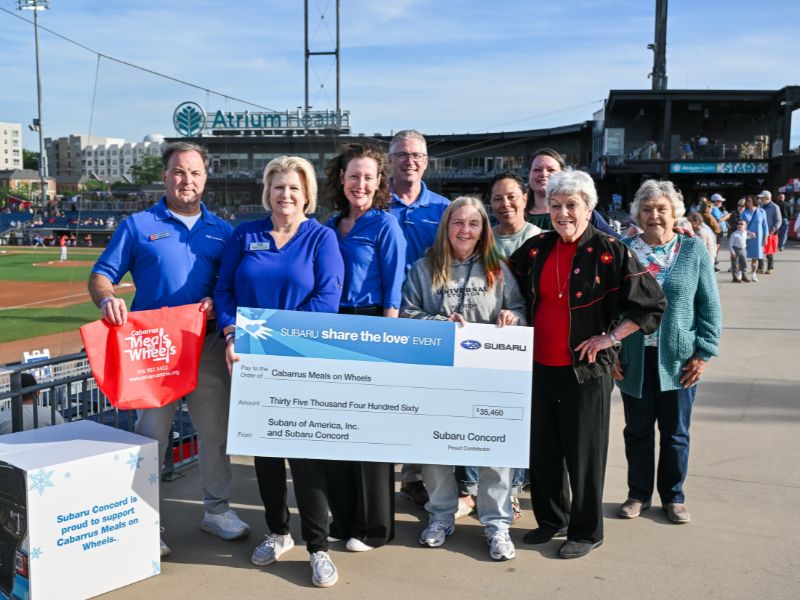Subaru Concord Presents Subaru Share the Love® Event Donation to Cabarrus Meals on Wheels